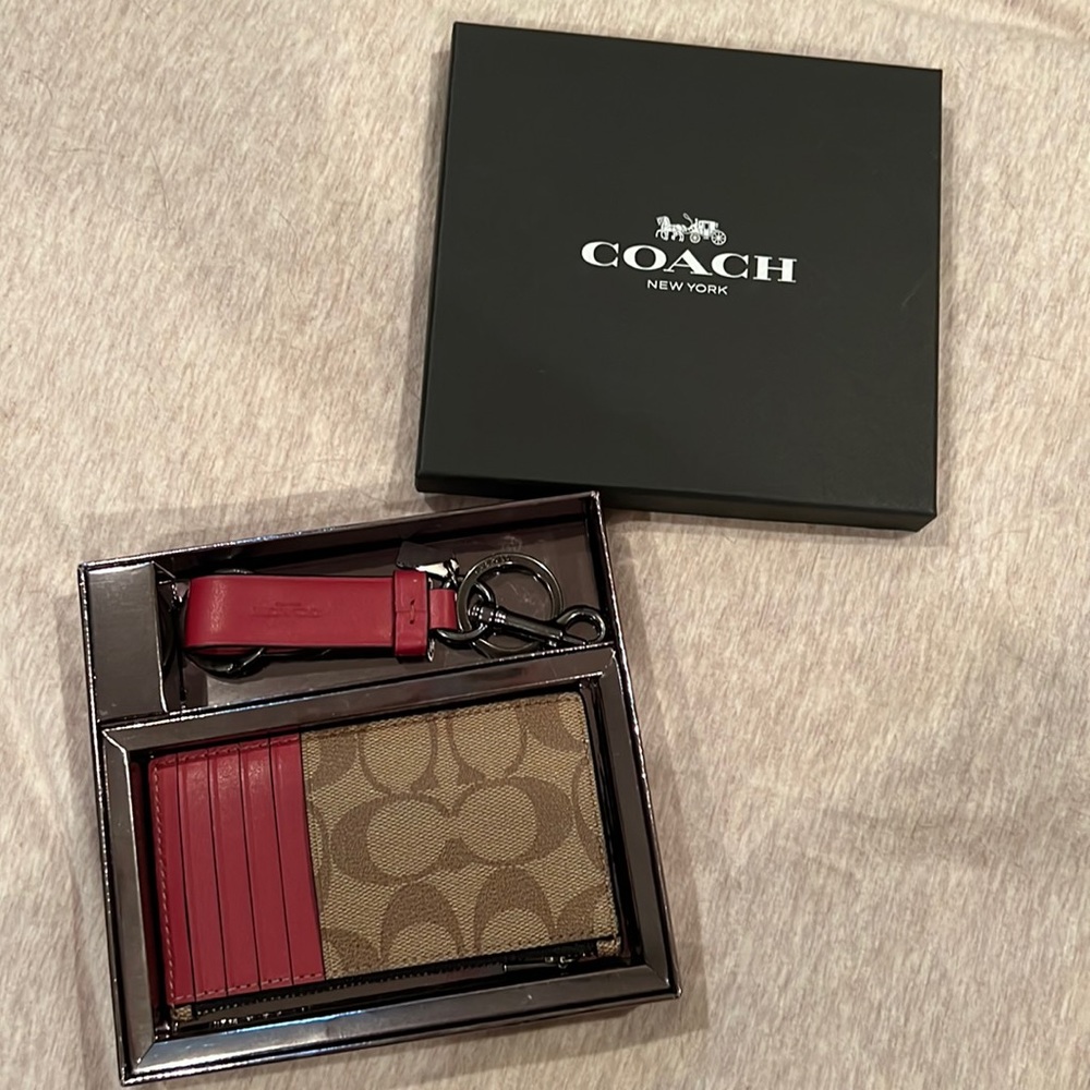 Coach Card Holder with Lanyard